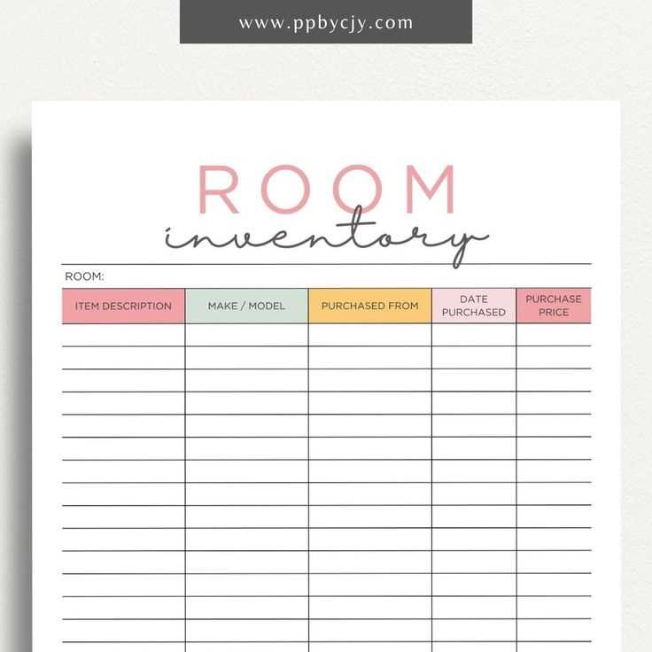 printable home contents inventory list template printable home contents inventory list template