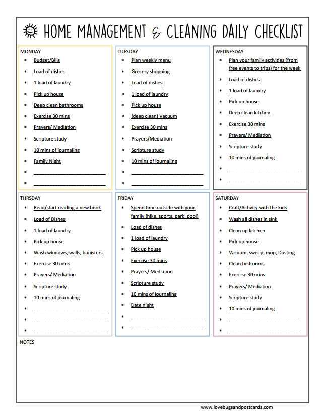 printable house cleaning schedule