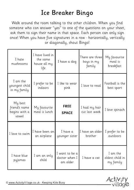 printable icebreaker questions