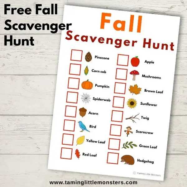 printable indoor scavenger hunt