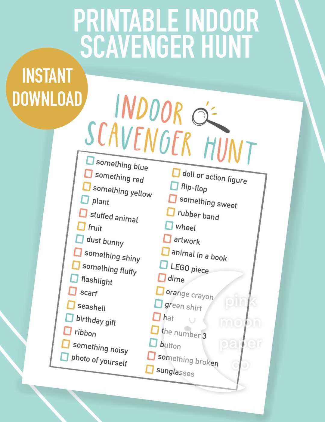 printable indoor scavenger hunt