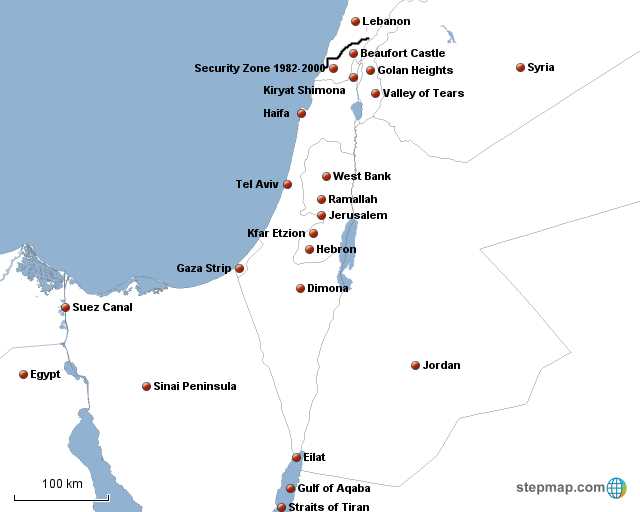 printable israel map