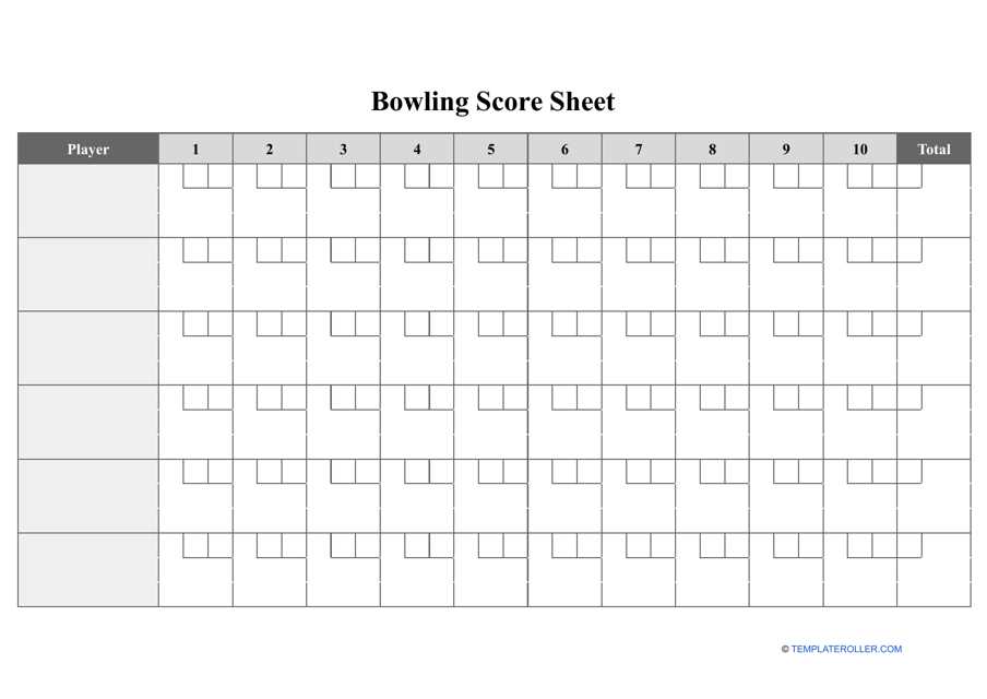 printable large bowling score sheet