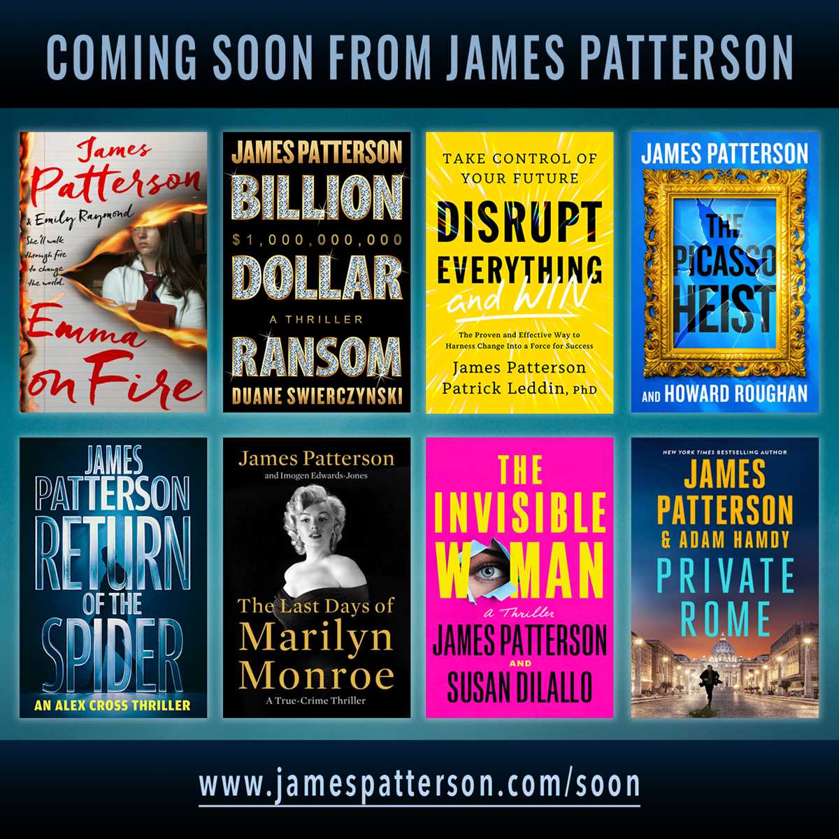 printable list of james patterson books in alphabetical order