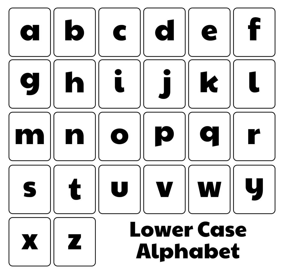 printable lowercase letters