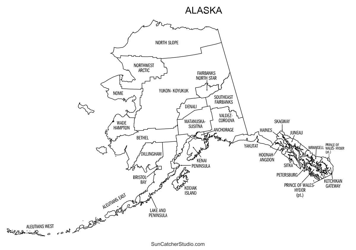 printable map of alaska