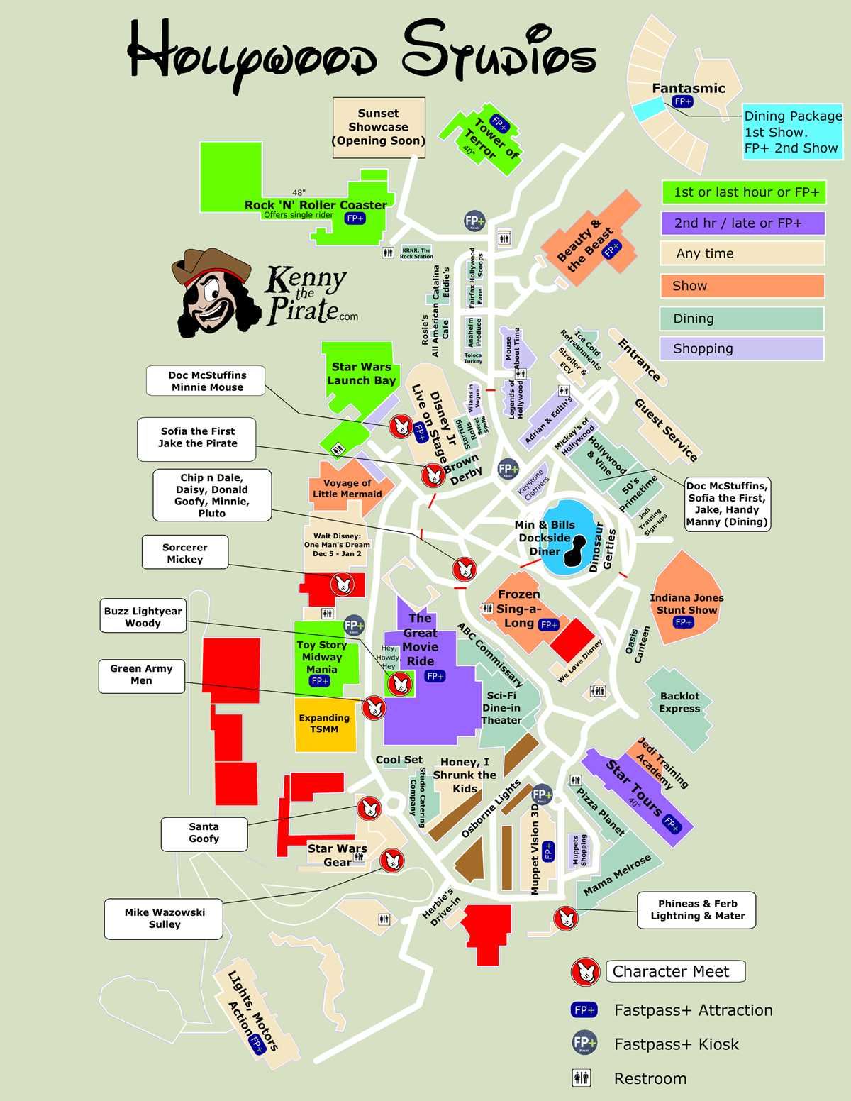 printable map of hollywood studios