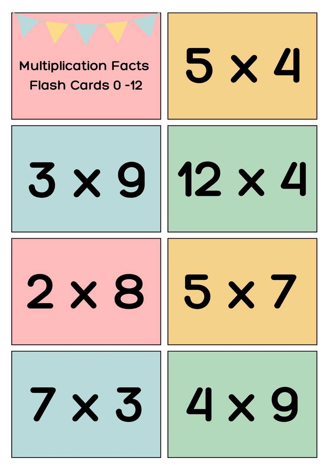 printable math flash cards