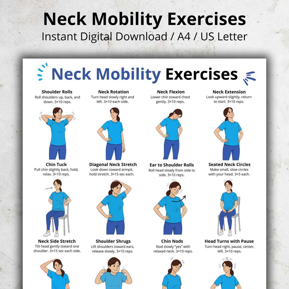 printable neck stretches
