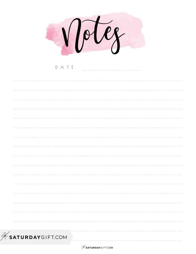 printable notes page