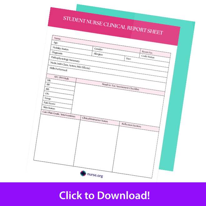 printable nurse report sheet template