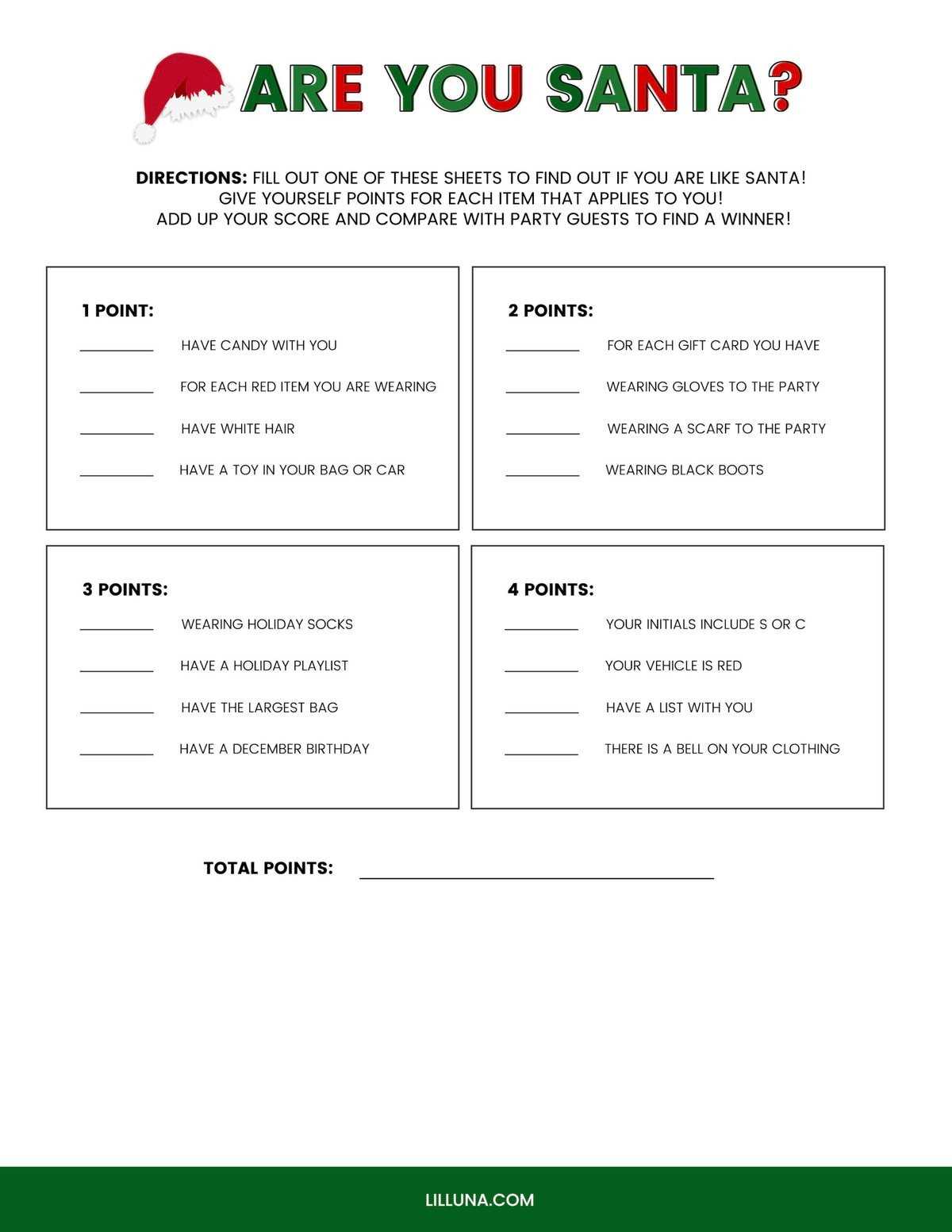 printable party games for christmas