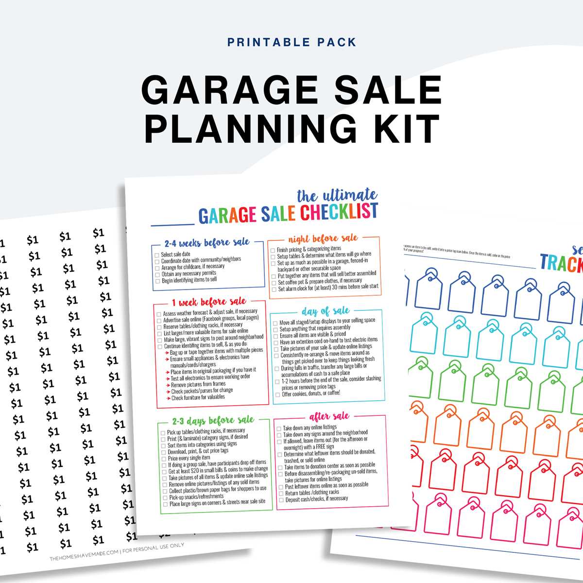 printable price tags for yard sale