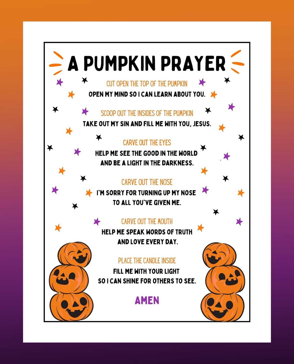 printable pumpkin prayer