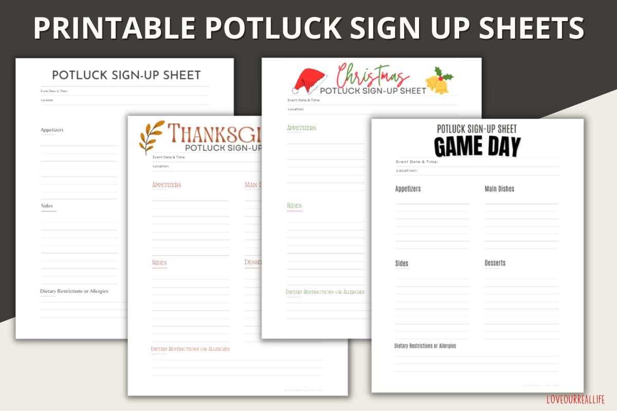 printable sign up sheets free