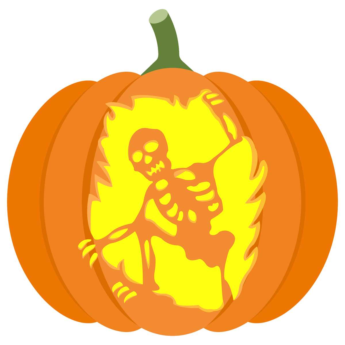 printable skeleton pumpkin stencil