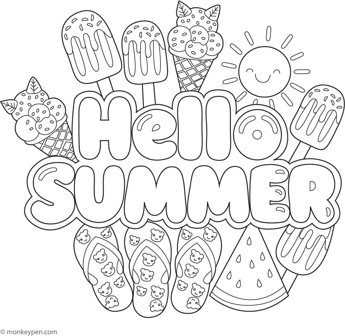 printable summer coloring pictures