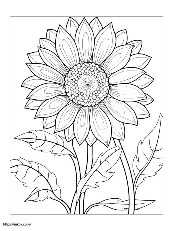 printable sunflower pictures to color