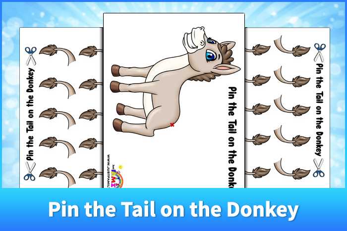 printable tails for pin the tail on the donkey