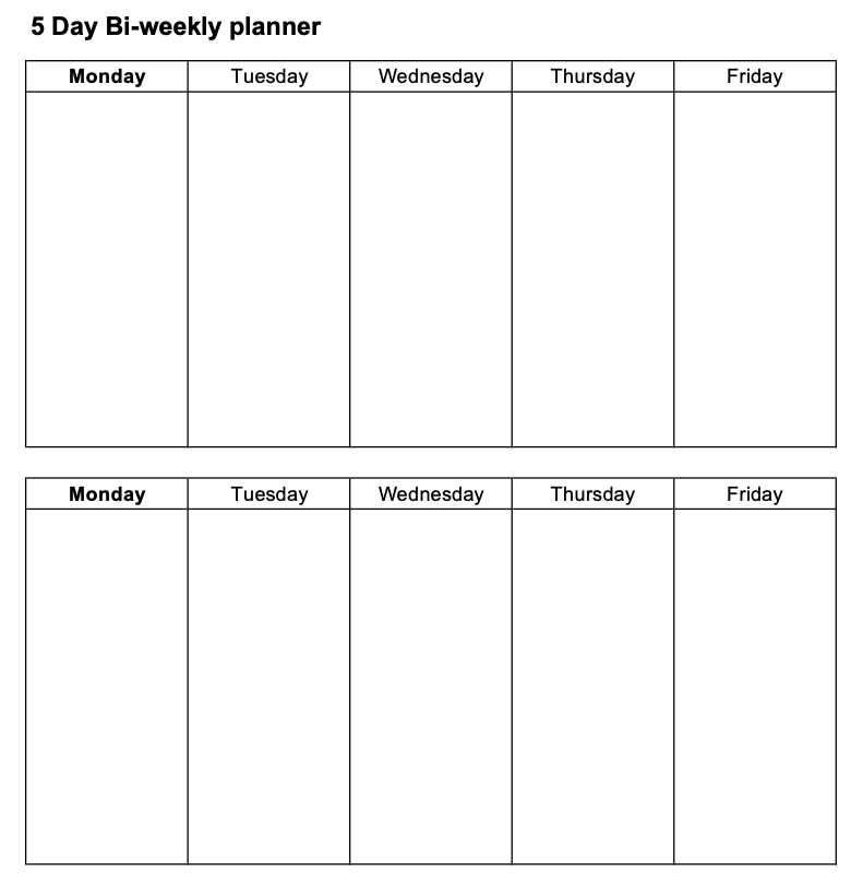 printable time blocking template