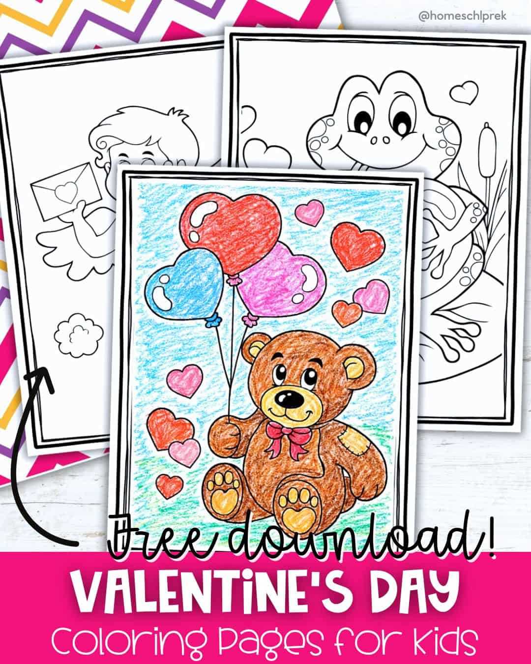 printable valentine color pages