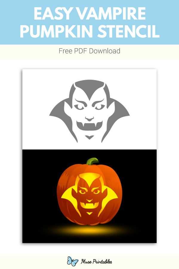 printable vampire pumpkin stencil