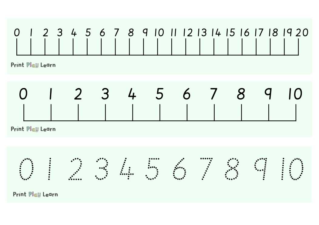 printable vertical number line