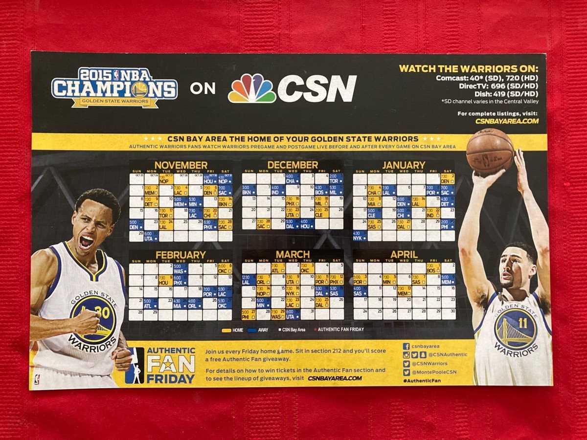 printable warriors schedule