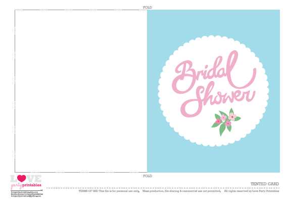 printable wedding shower card