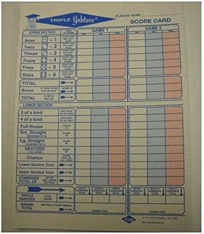 printable yahtzee score card