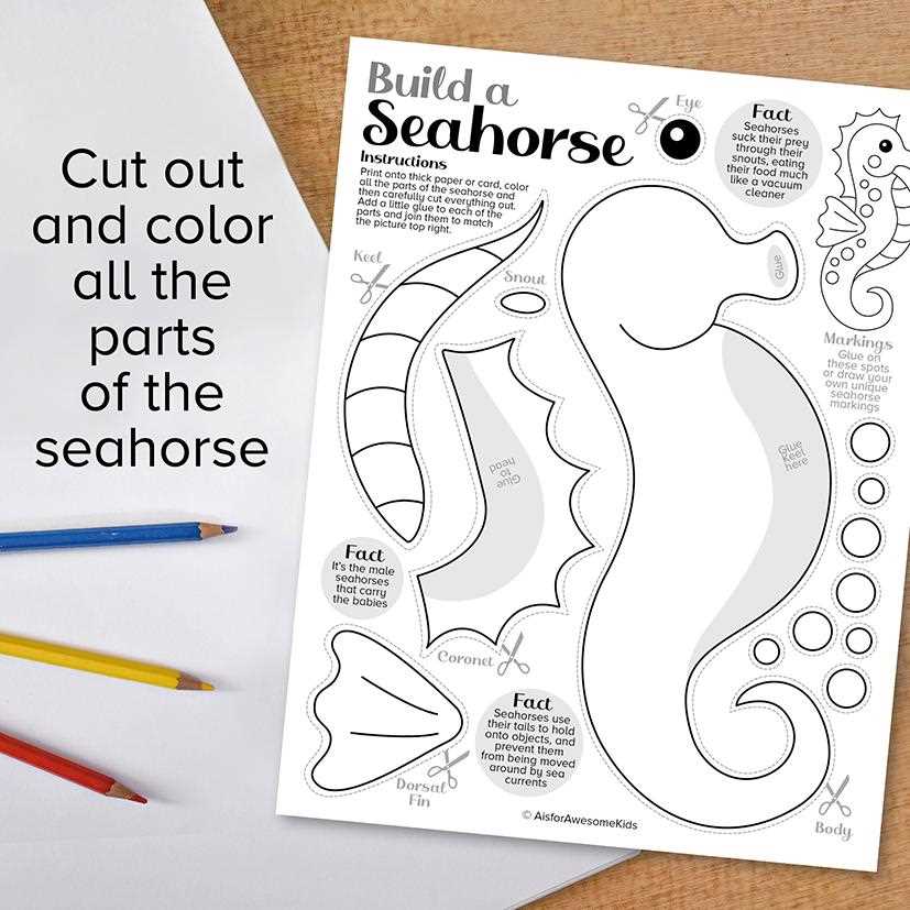 seahorse template printable