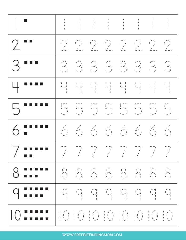 tracing numbers 1 20 free printable