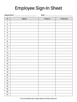 printable sign in sheets free