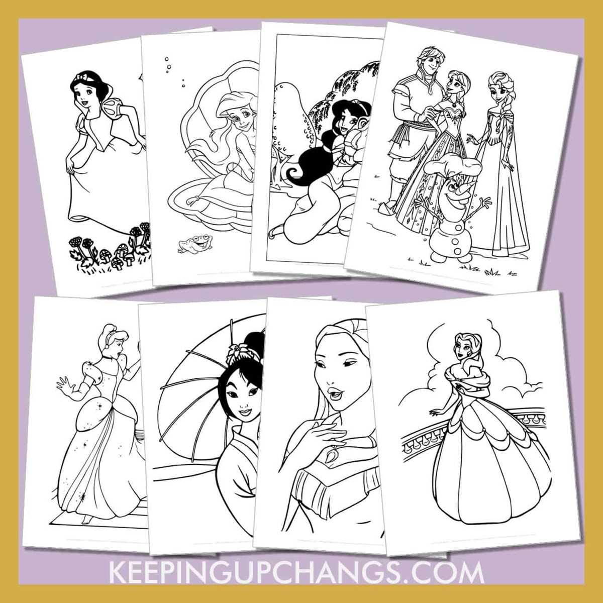 free disney princess printables