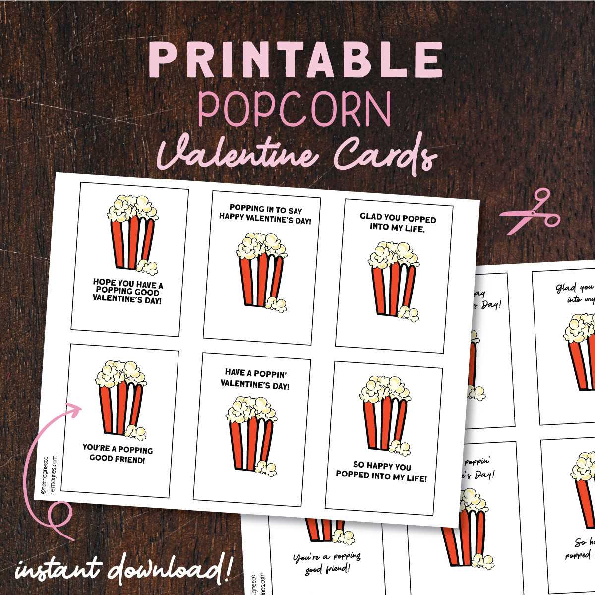 popcorn valentine printable