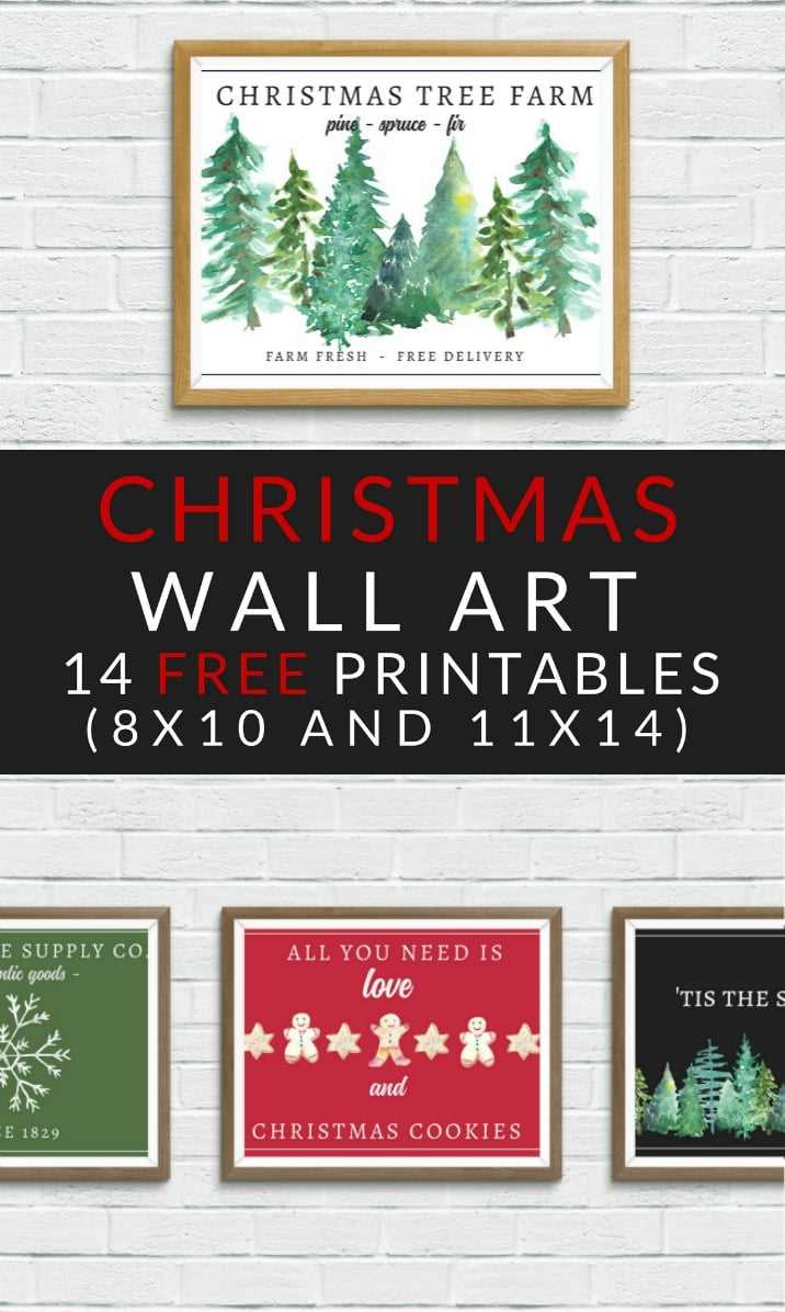 free christmas printables wall art