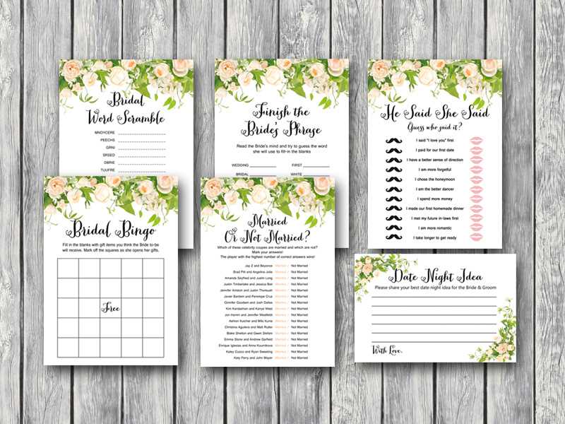 wedding shower printables free