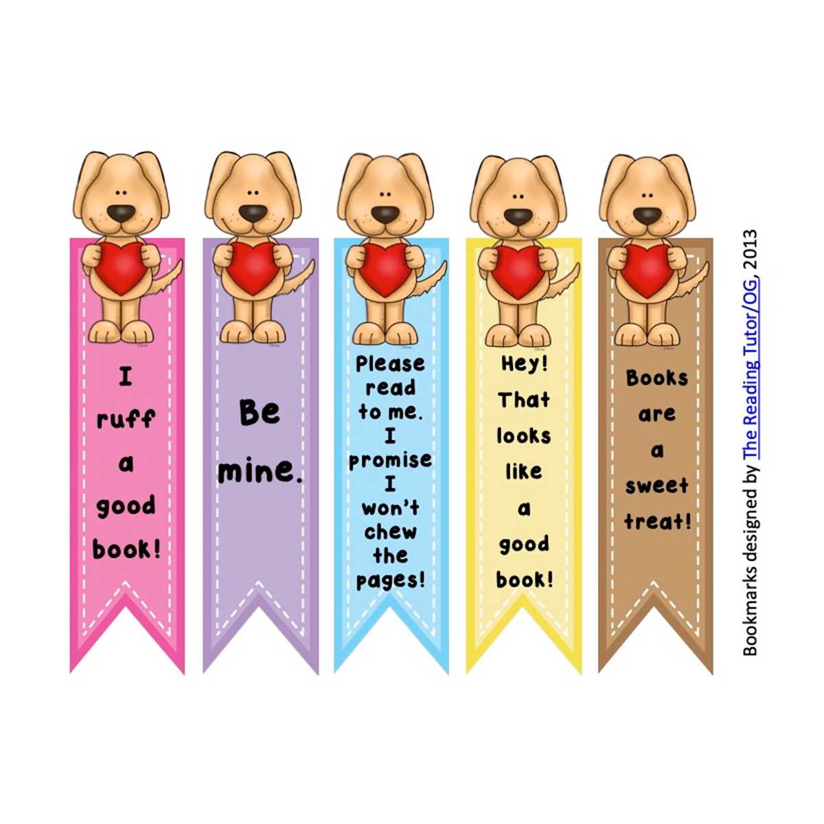 free printable valentine bookmark