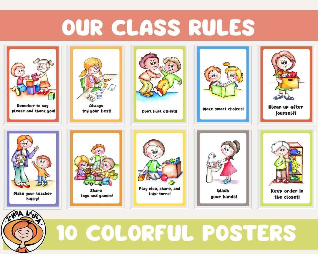 classroom rules preschool printables