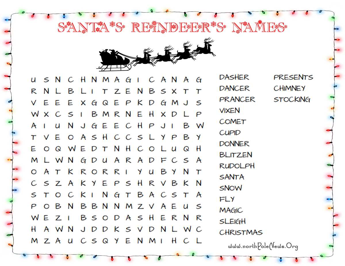christmas search word puzzles printable