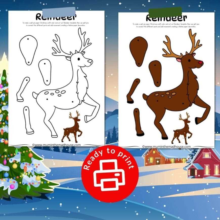 reindeer printable free