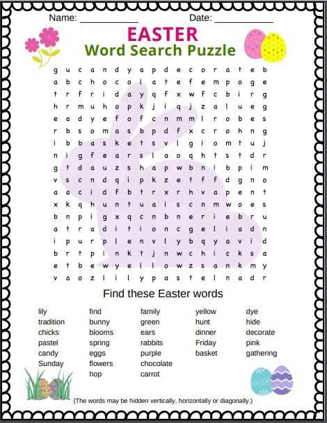 printable easter word search puzzles