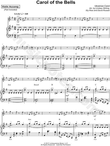 carol of the bells printable lyrics