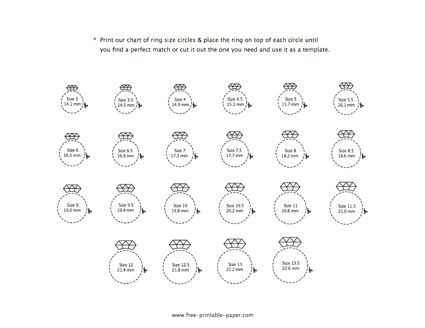 ring size printable chart