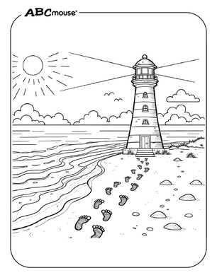 printable beach coloring page