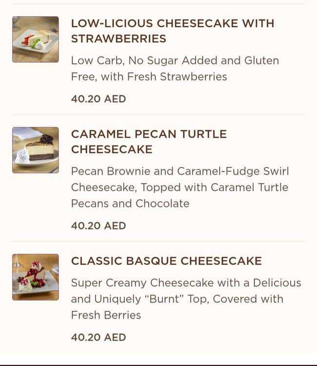 cheesecake factory printable menu