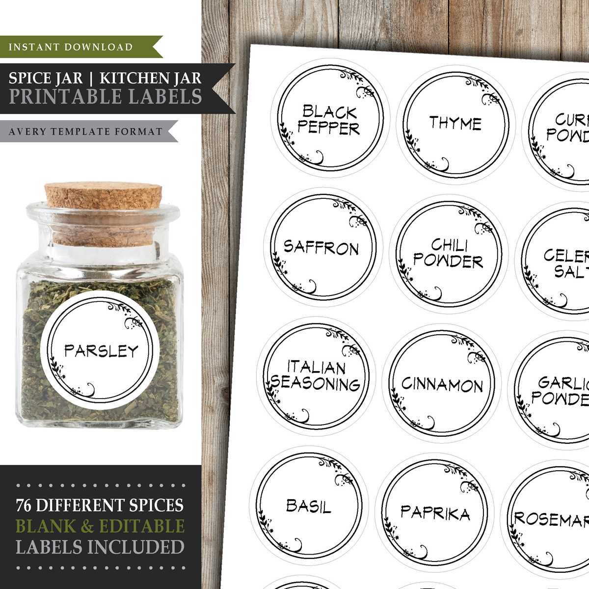 spice labels printable