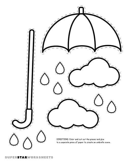 printable umbrella craft