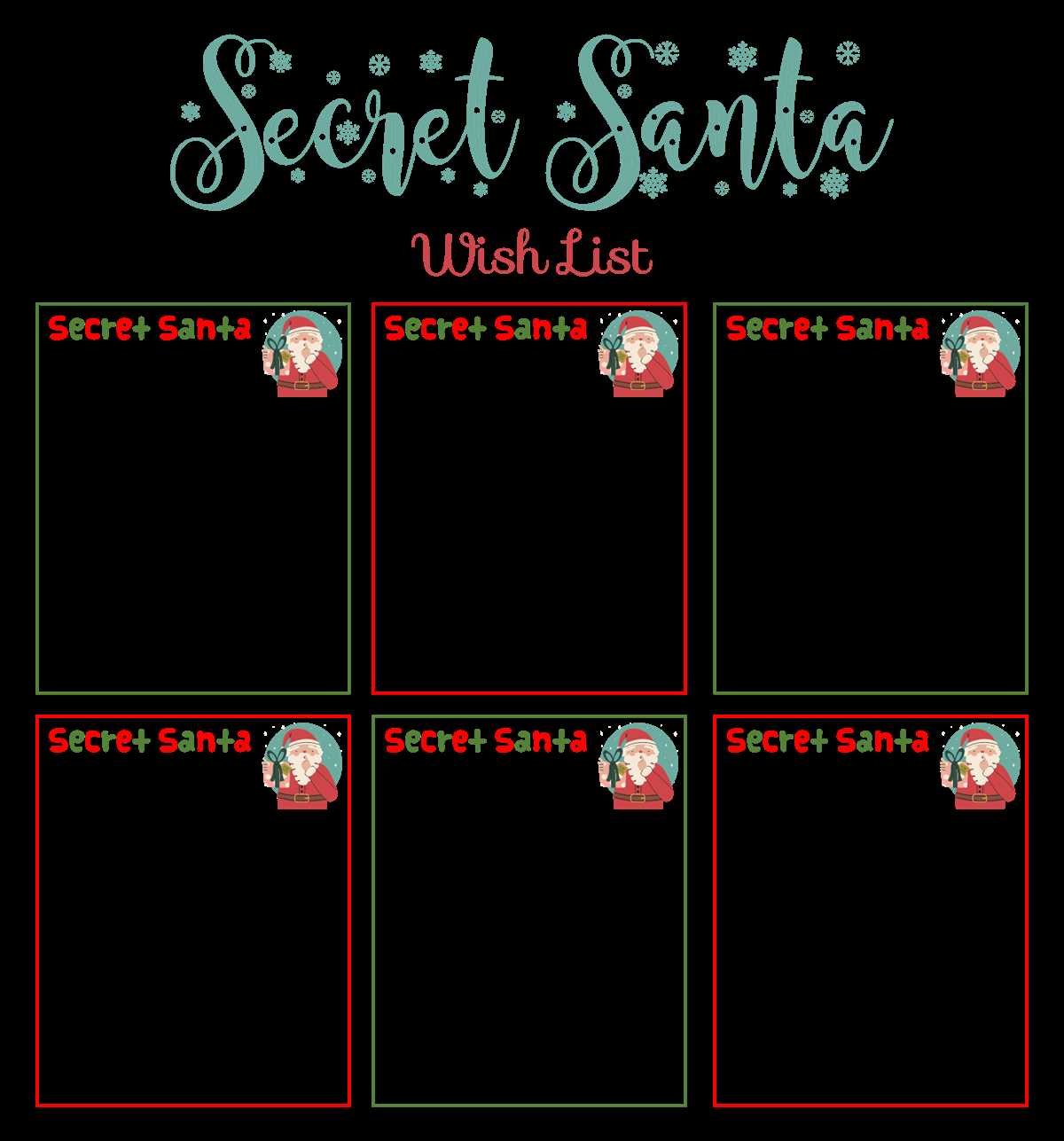 santa printable wish list