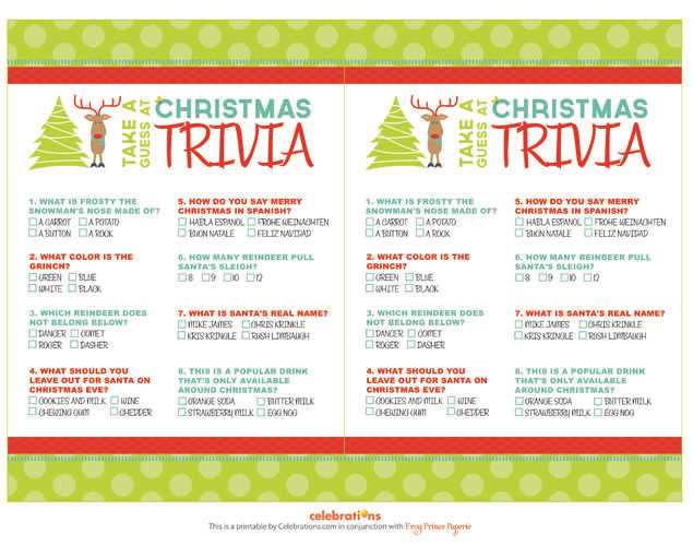 christmas games for adults printable